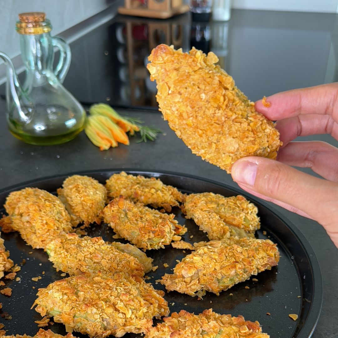 Fiori di zucca ripieni croccanti