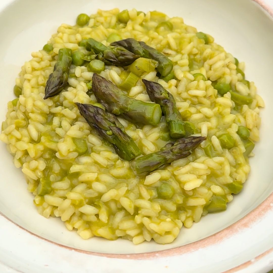 Risotto agli asparagi e pisellini